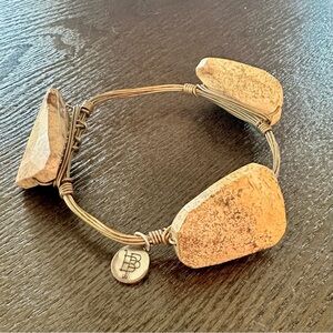Neutral Tan Stone Bourbon and Bowties Bangle